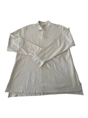 VTG 90's L.L. Bean Long Sleeve Polo Shirt Heavyweight 100% Combed Cotton Preppy